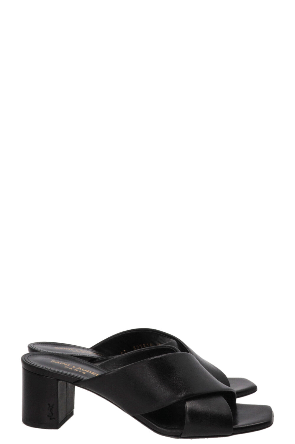 SAINT LAURENT Mules LouLou en cuir Noir