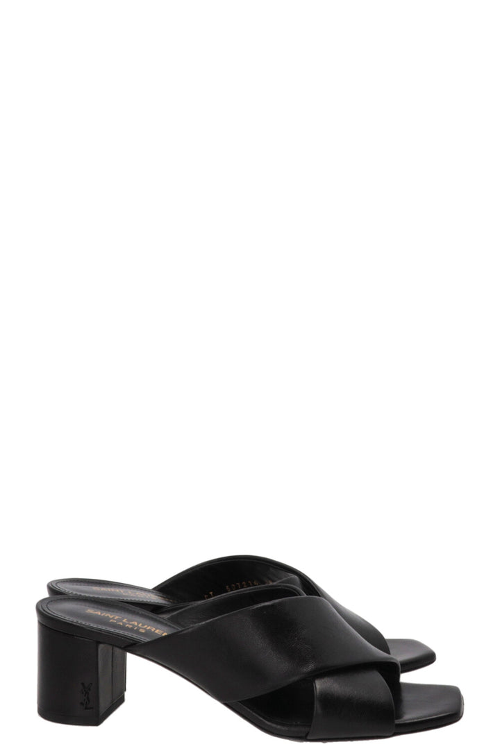 SAINT LAURENT Mules LouLou en cuir Noir