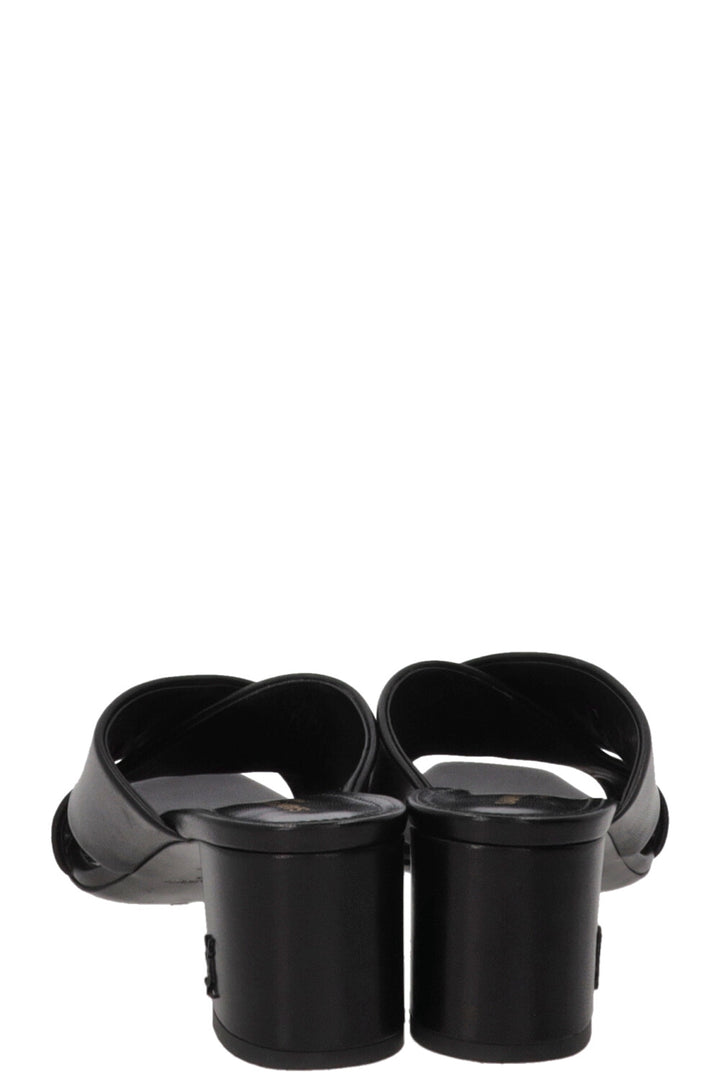 SAINT LAURENT Mules LouLou en cuir Noir