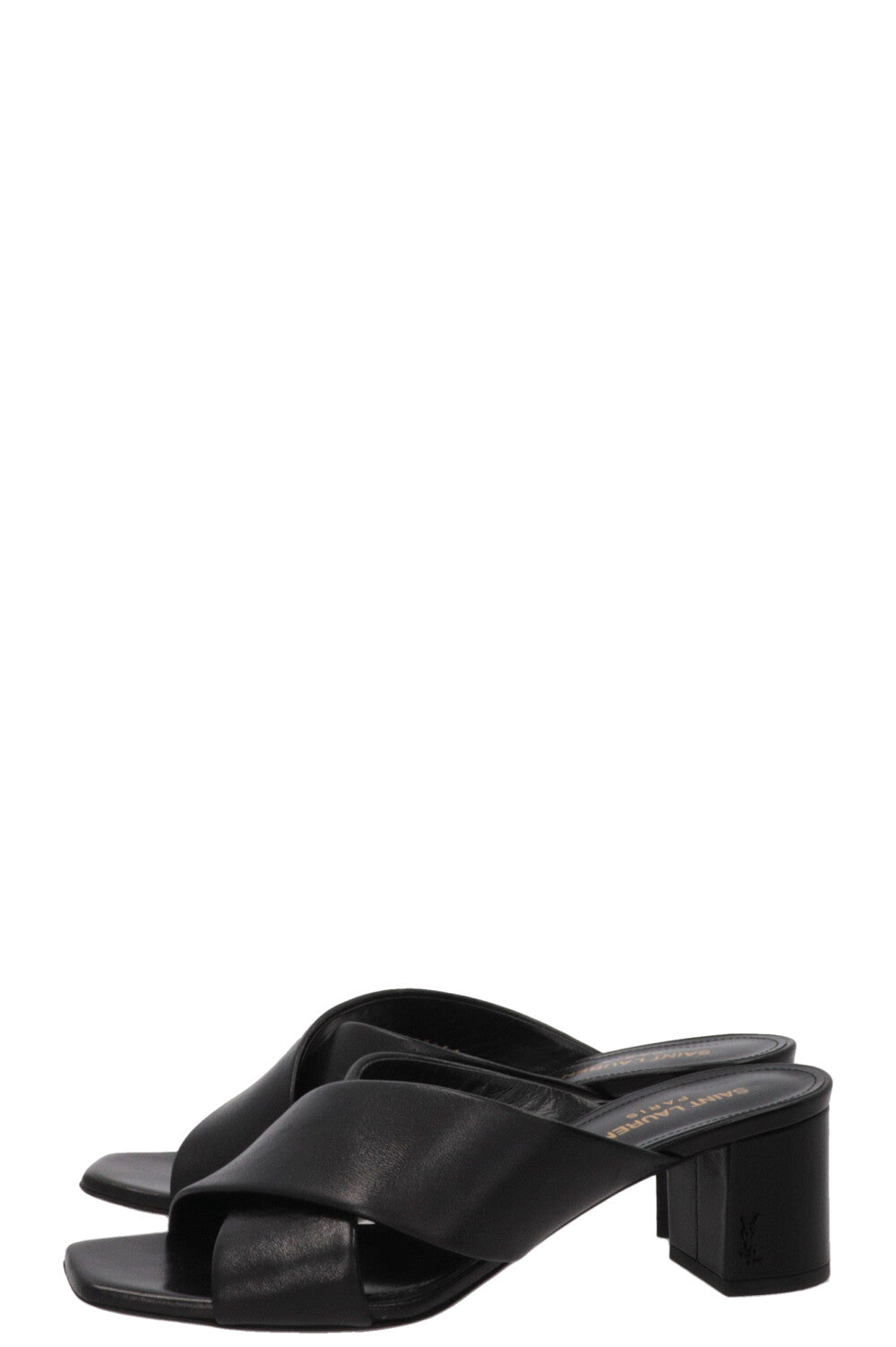 SAINT LAURENT Mules LouLou en cuir Noir