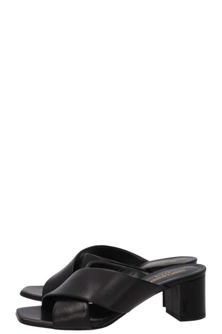 SAINT LAURENT Mules LouLou en cuir Noir