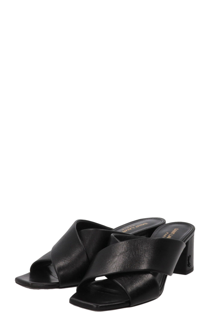 SAINT LAURENT Mules LouLou en cuir Noir