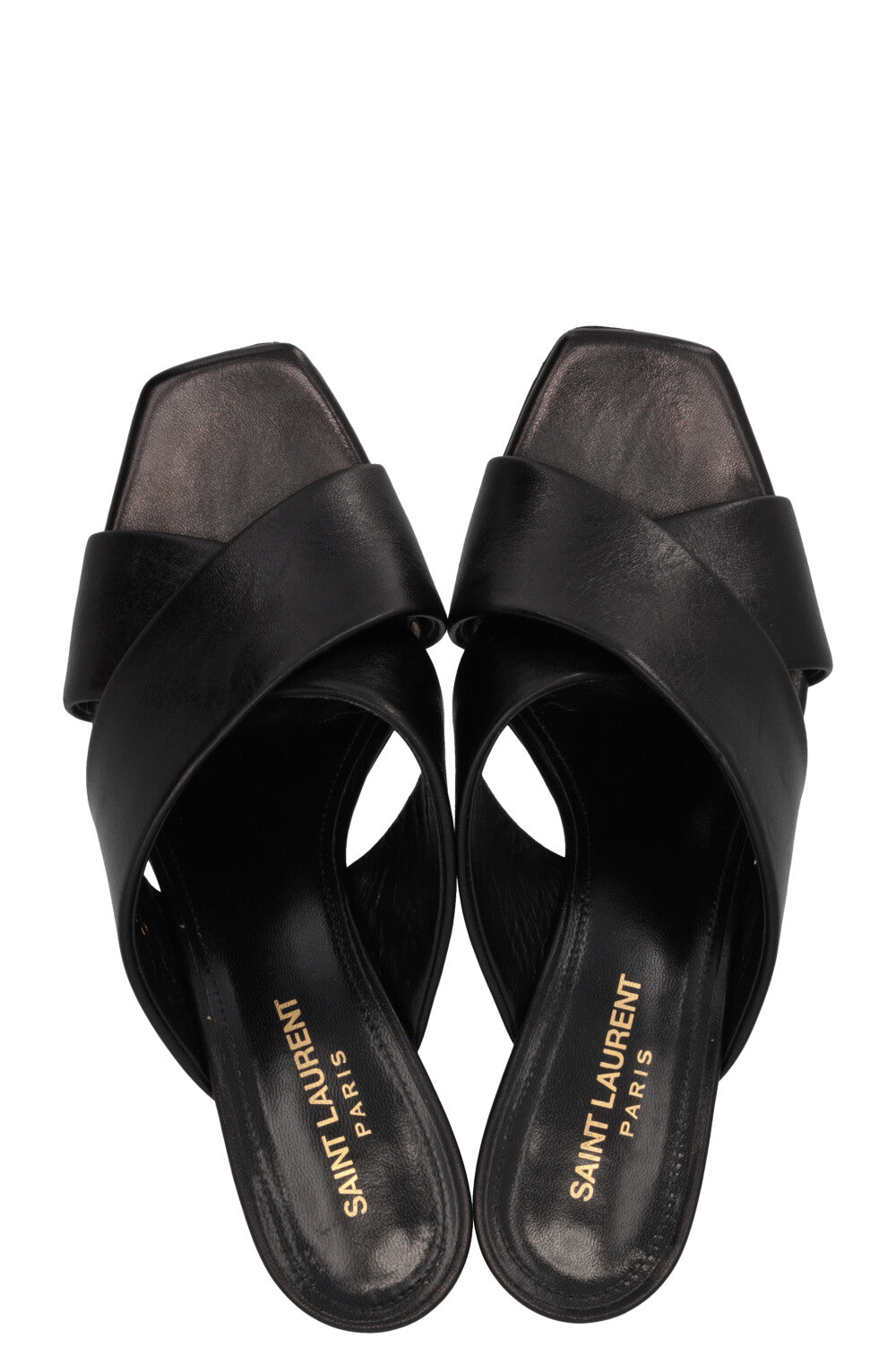 SAINT LAURENT Mules LouLou en cuir Noir