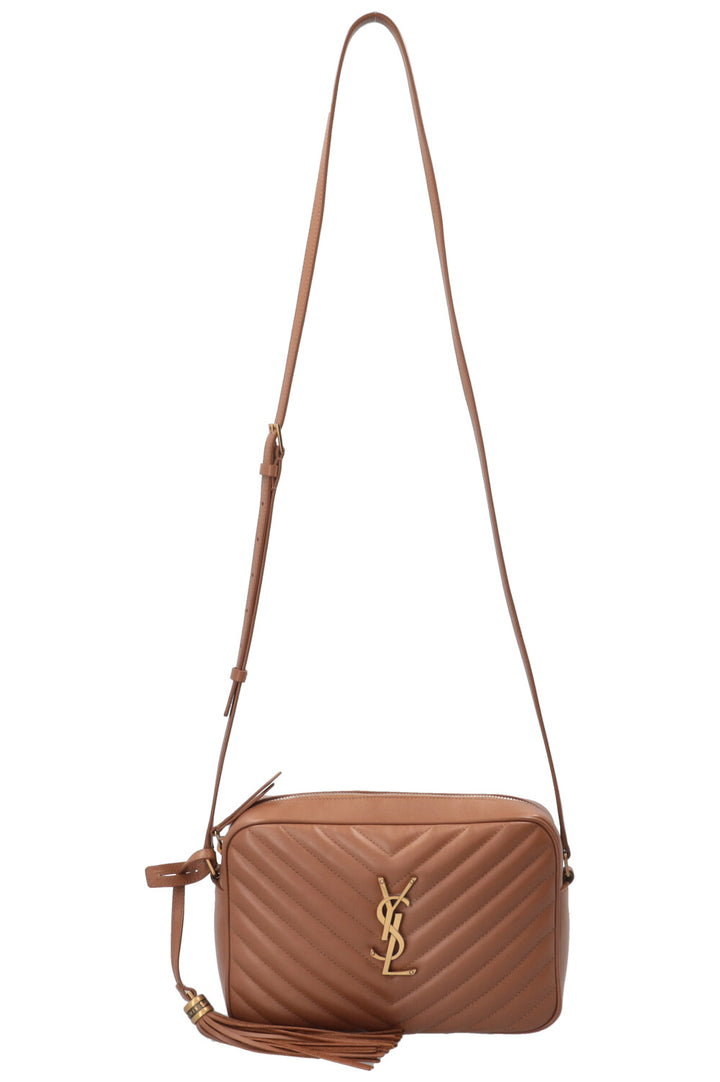 SAINT LAURENT Sac bandoulière Lou moyen en cuir de veau marron