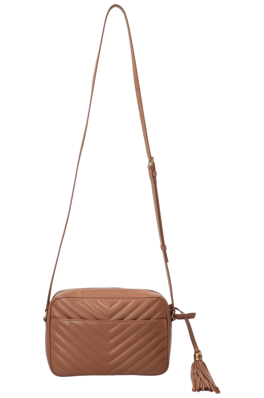 SAINT LAURENT Sac bandoulière Lou moyen en cuir de veau marron