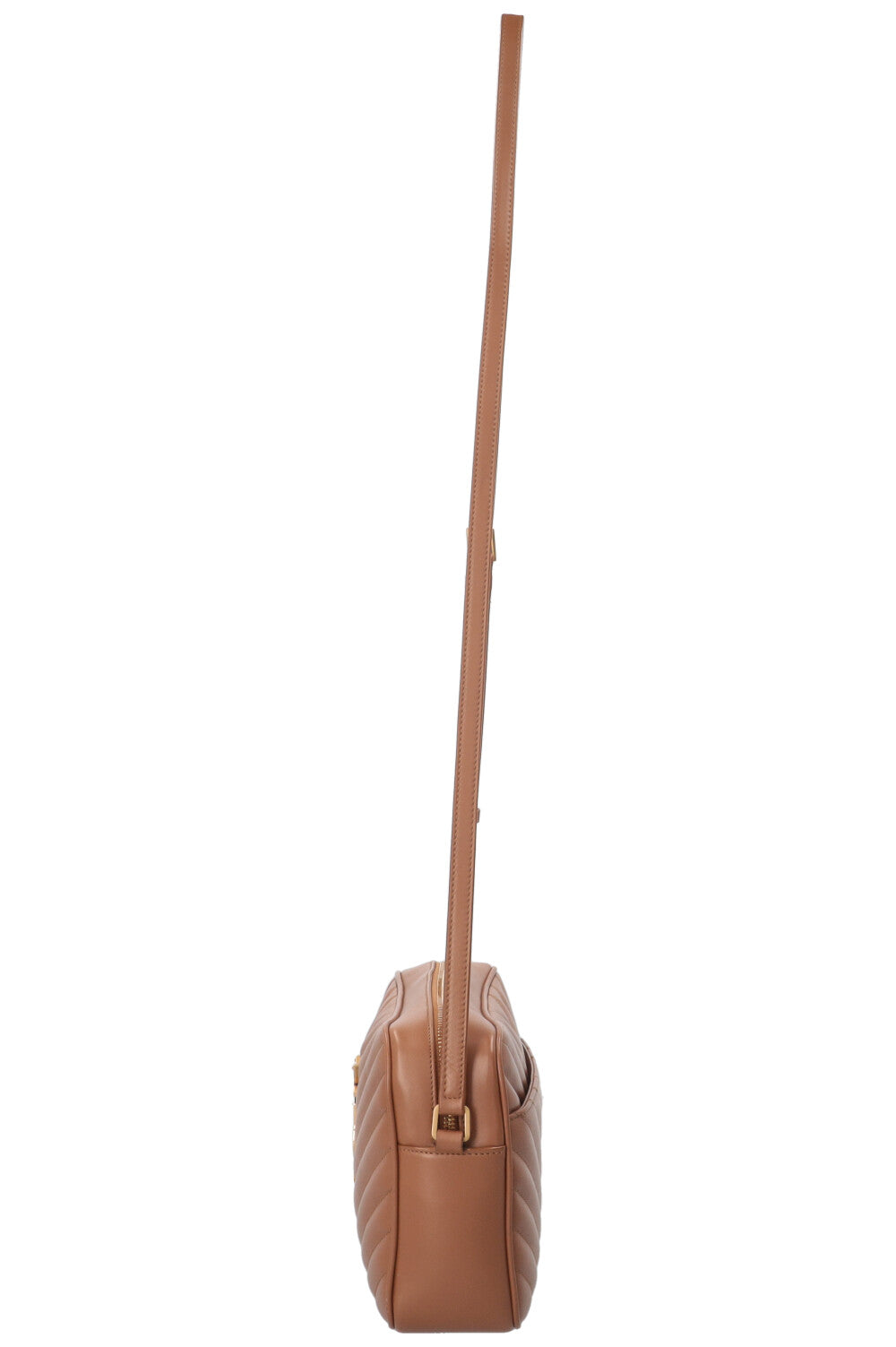SAINT LAURENT Sac bandoulière Lou moyen en cuir de veau marron