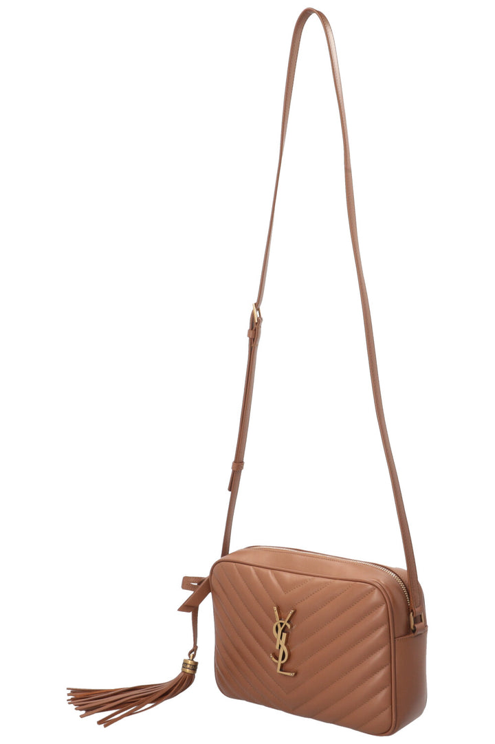 SAINT LAURENT Sac bandoulière Lou moyen en cuir de veau marron