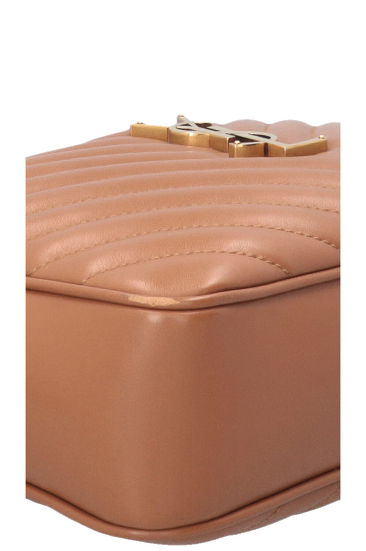 SAINT LAURENT Sac bandoulière Lou moyen en cuir de veau marron