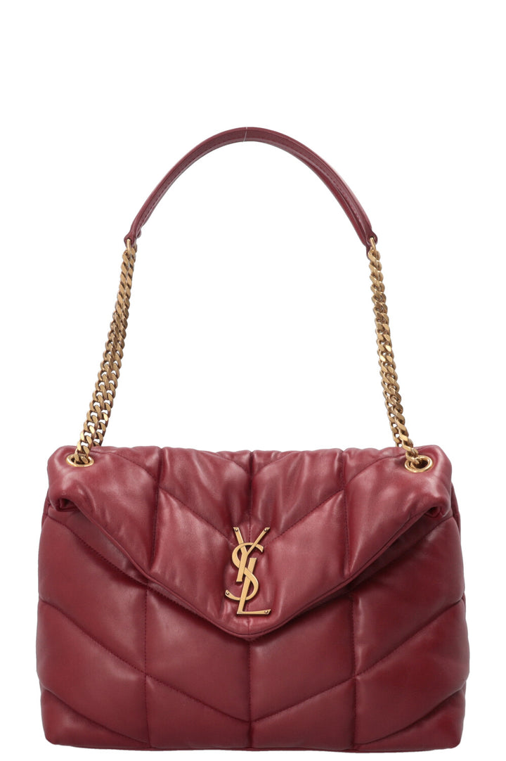 SAINT LAURENT Loulou Puffer Bag Medium Burgundy