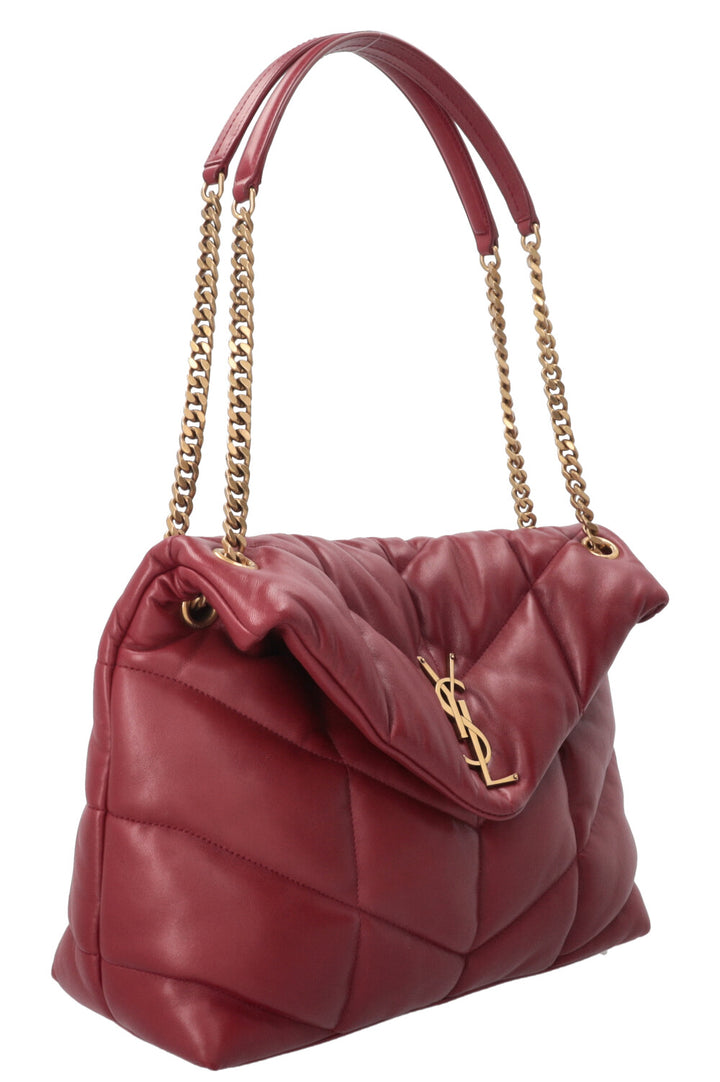 SAINT LAURENT Loulou Puffer Bag Medium Burgundy