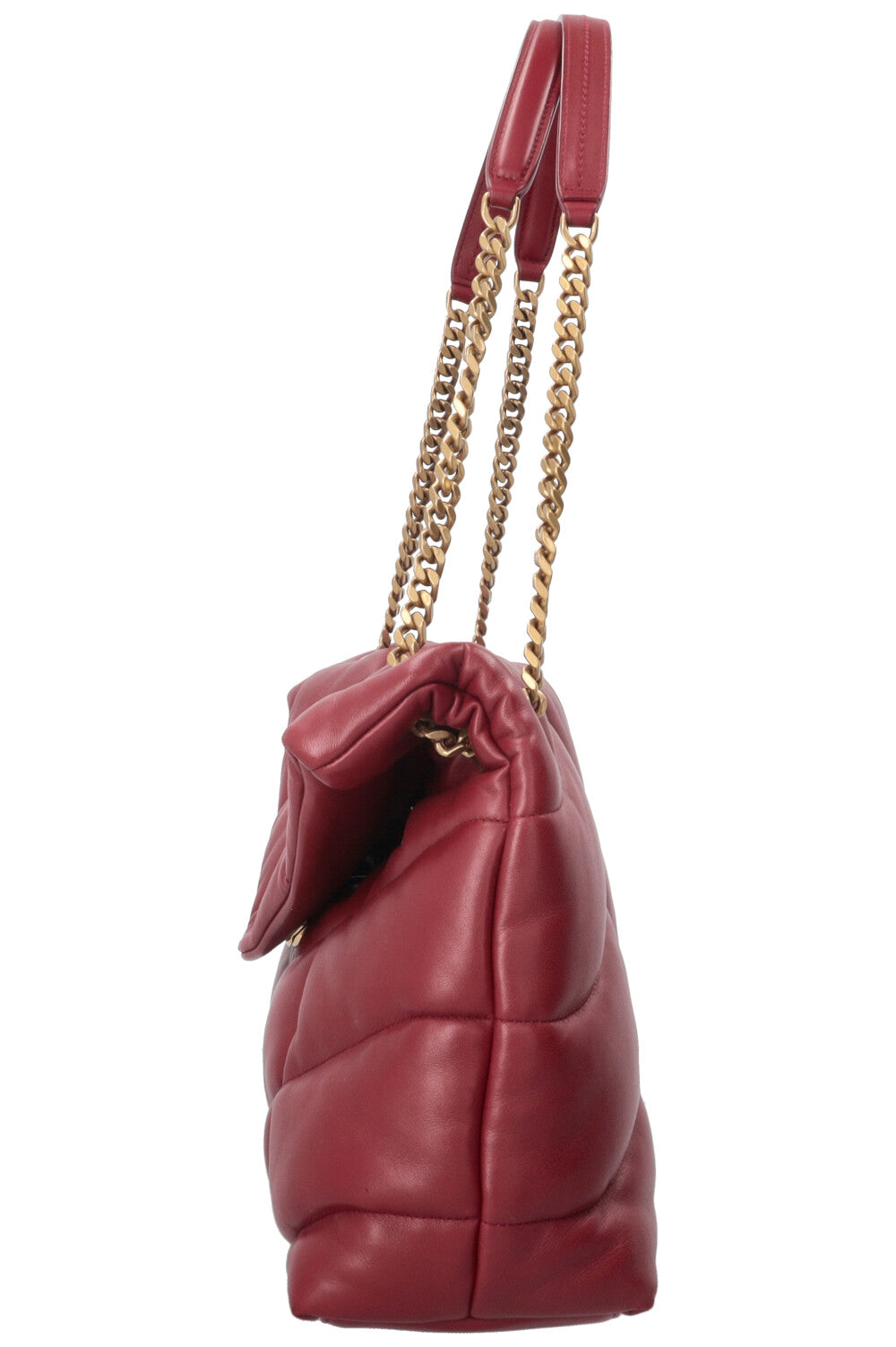 SAINT LAURENT Loulou Puffer Bag Medium Burgundy