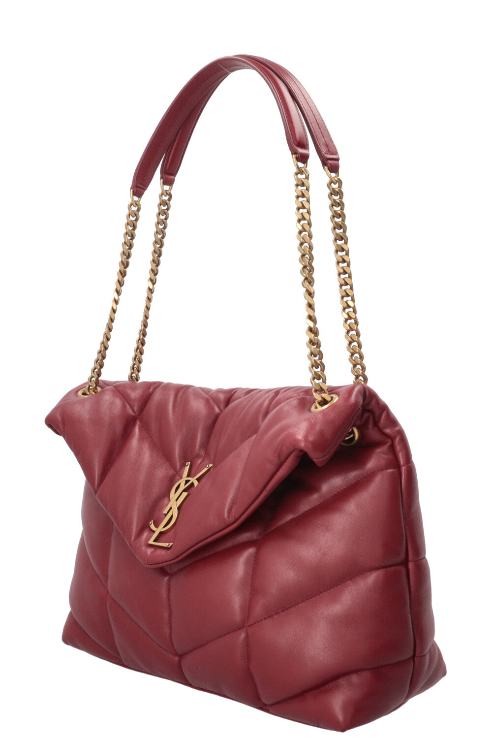SAINT LAURENT Loulou Puffer Bag Medium Burgundy