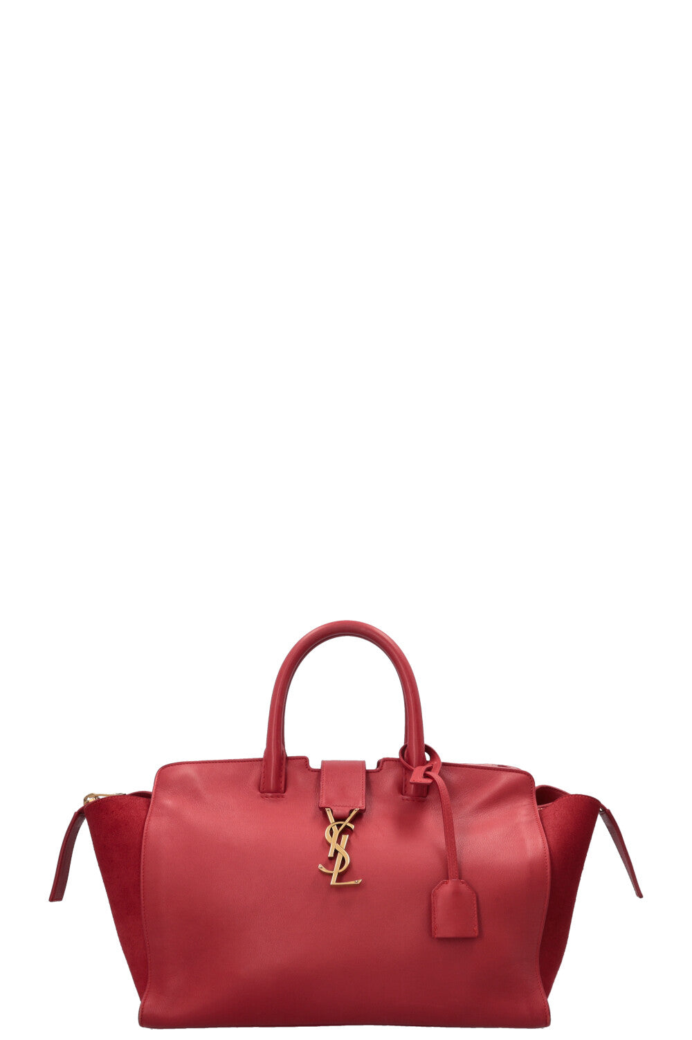 SAINT LAURENT Cabas Monogramme Sac Cuir Rouge