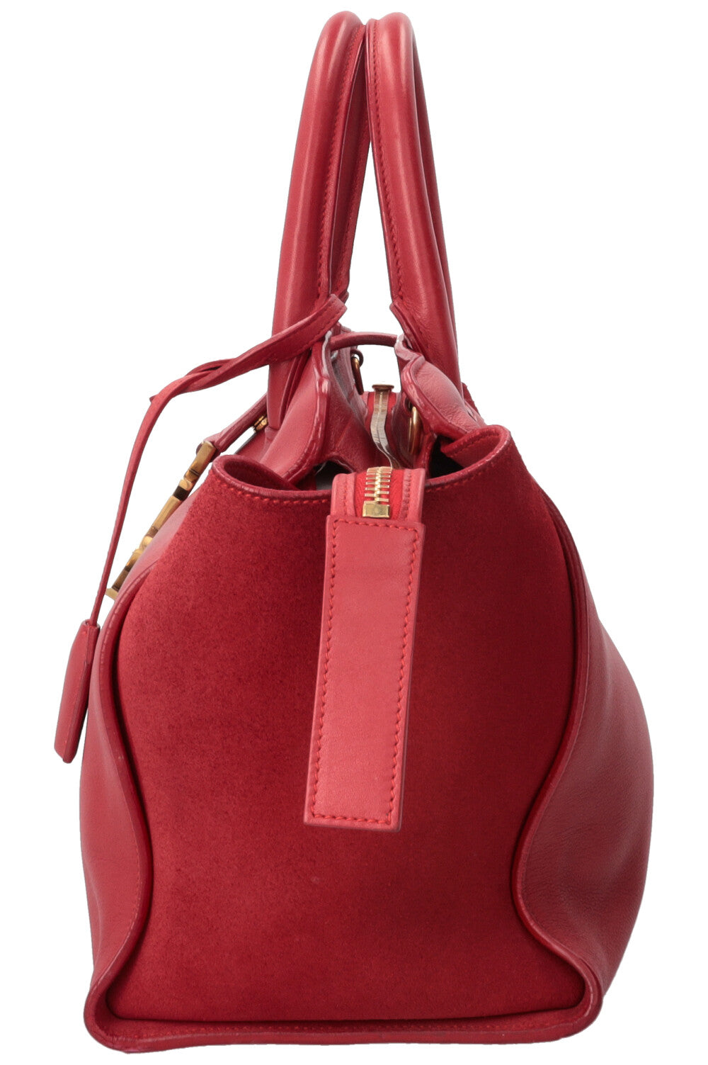 SAINT LAURENT Cabas Monogramme Sac Cuir Rouge