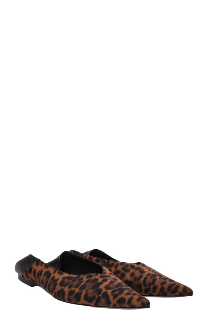 SAINT LAURENT Nour Flats Cheetah Brown