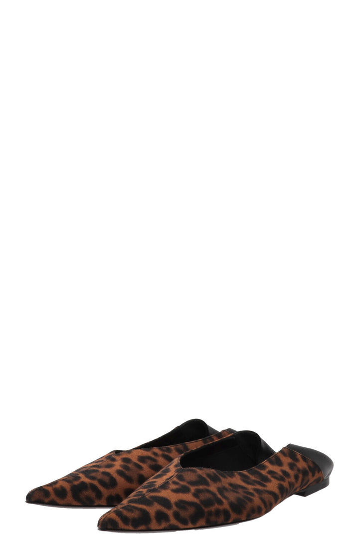 SAINT LAURENT Nour Flats Cheetah Brown
