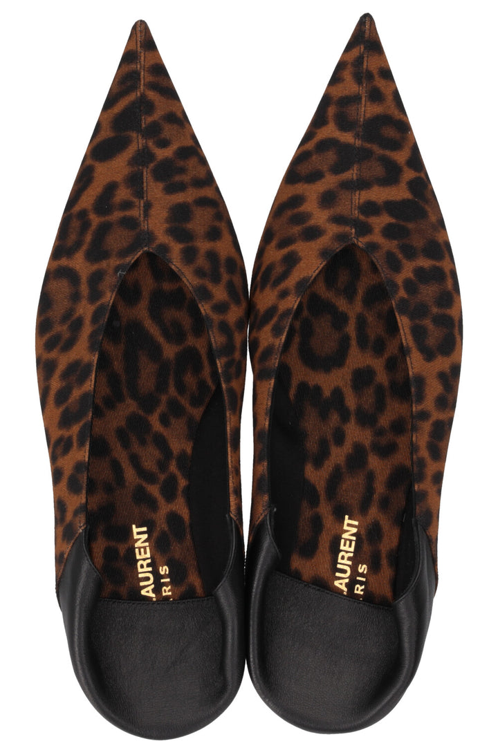 SAINT LAURENT Nour Flats Cheetah Brown