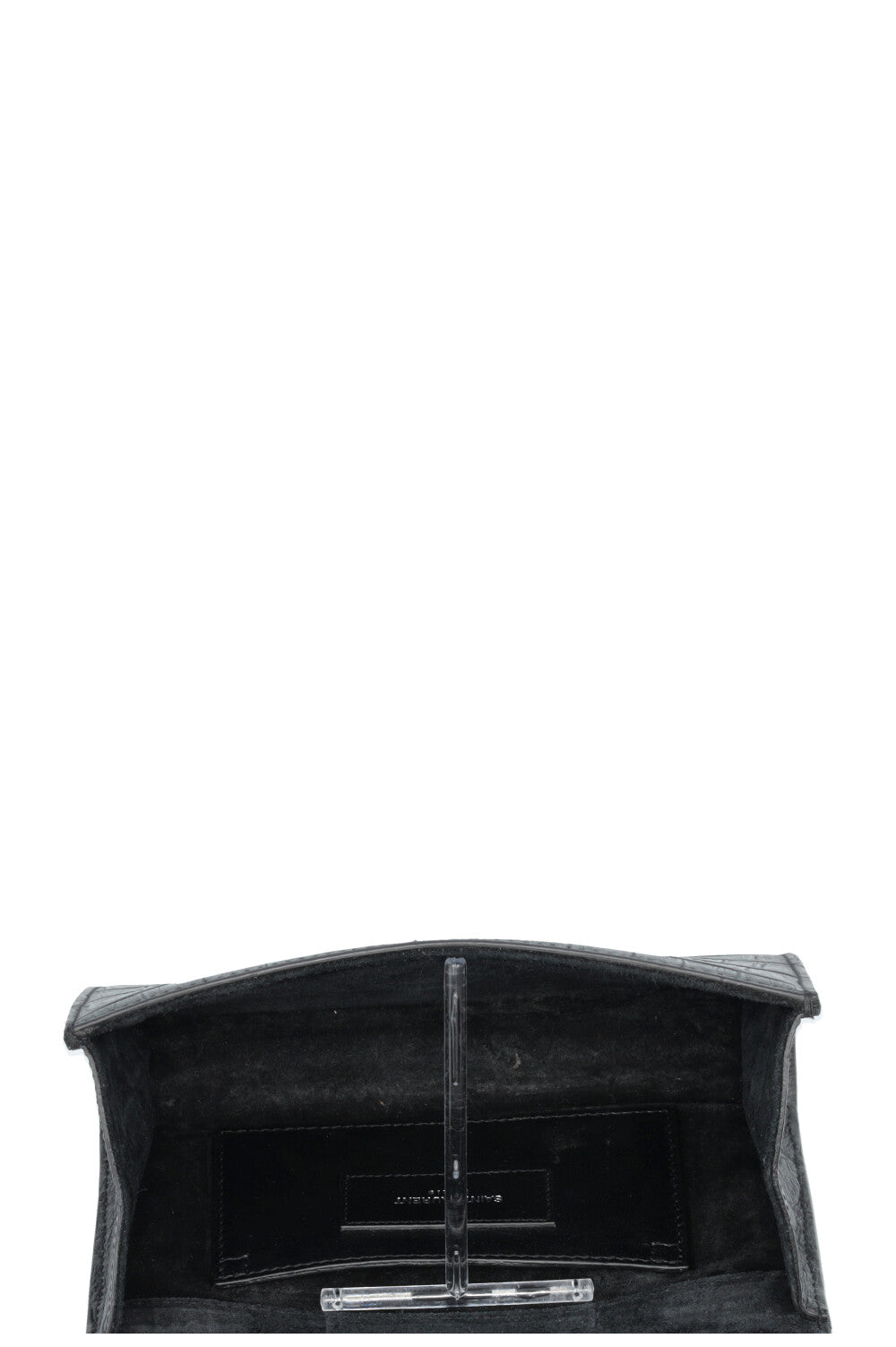 SAINT LAURENT Old Small Kate Tassel Bag Croc Embossed Black