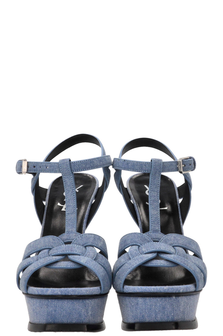 SAINT LAURENT Plateau Heels Denim Blue