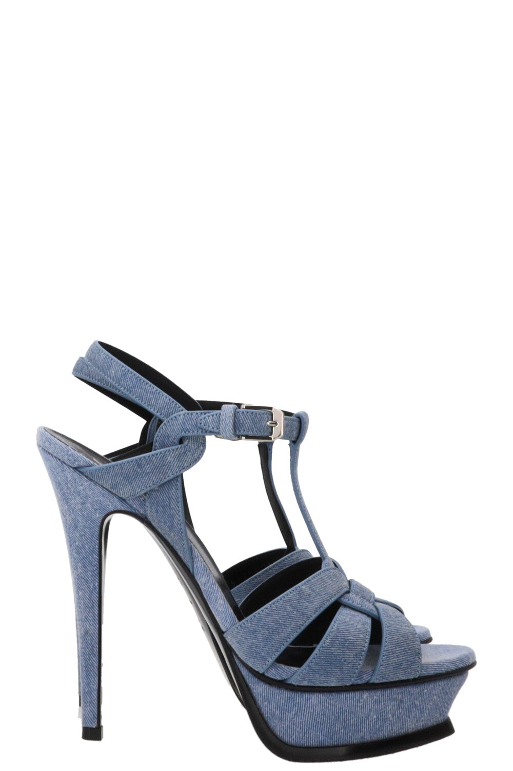 SAINT LAURENT Plateau Heels Denim Blue