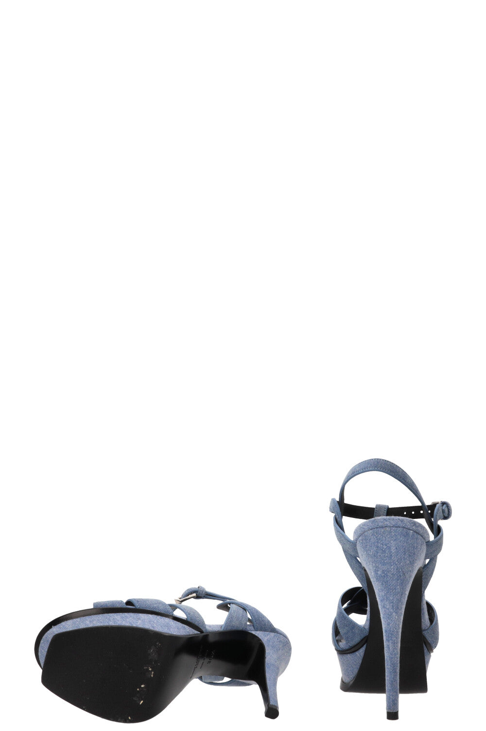 SAINT LAURENT Plateau Heels Denim Blue