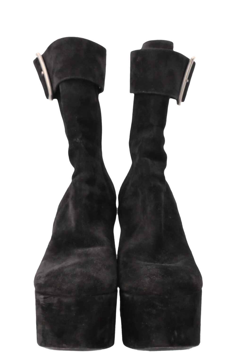 SAINT LAURENT Talons Plateforme Daim Noir
