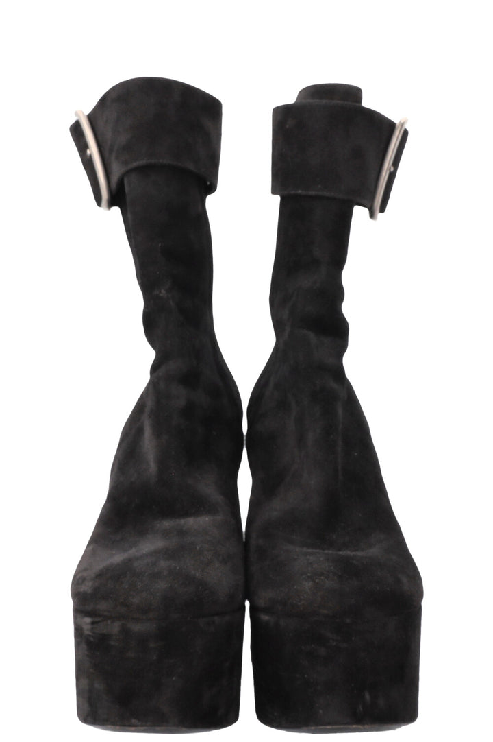SAINT LAURENT Talons Plateforme Daim Noir
