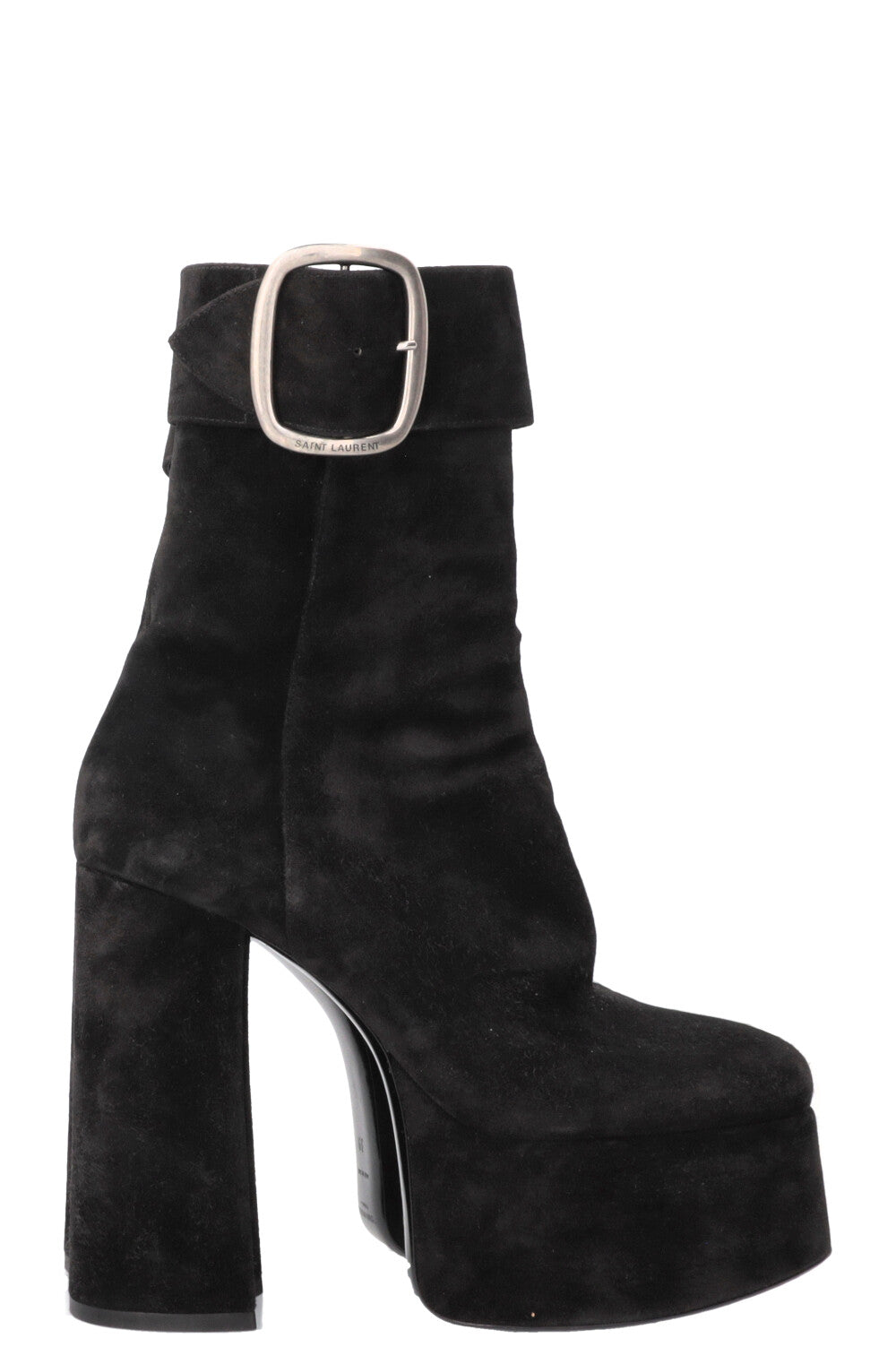 SAINT LAURENT Talons Plateforme Daim Noir