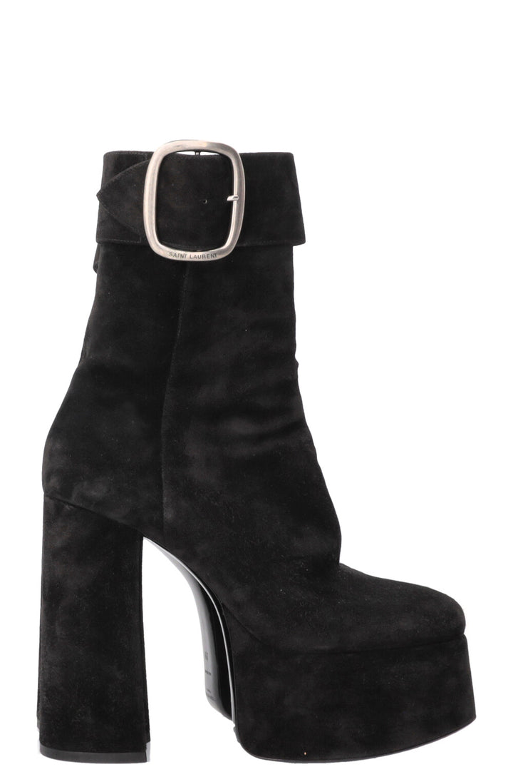 SAINT LAURENT Talons Plateforme Daim Noir