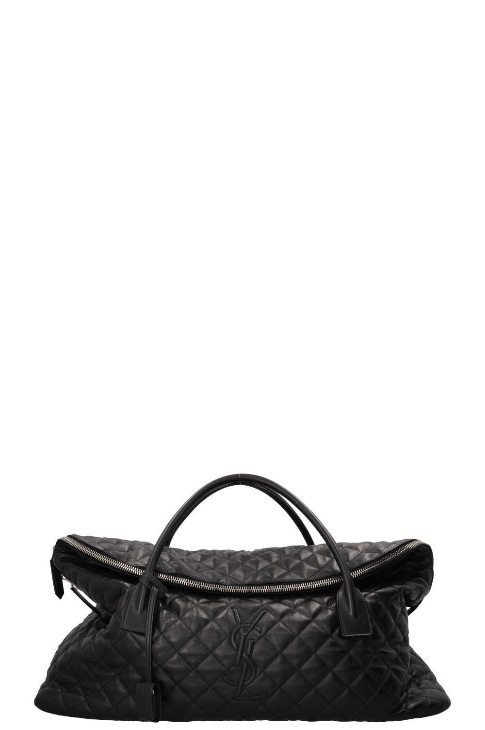 SAINT LAURENT Quilted ES Giant Travel Bag Leather Black