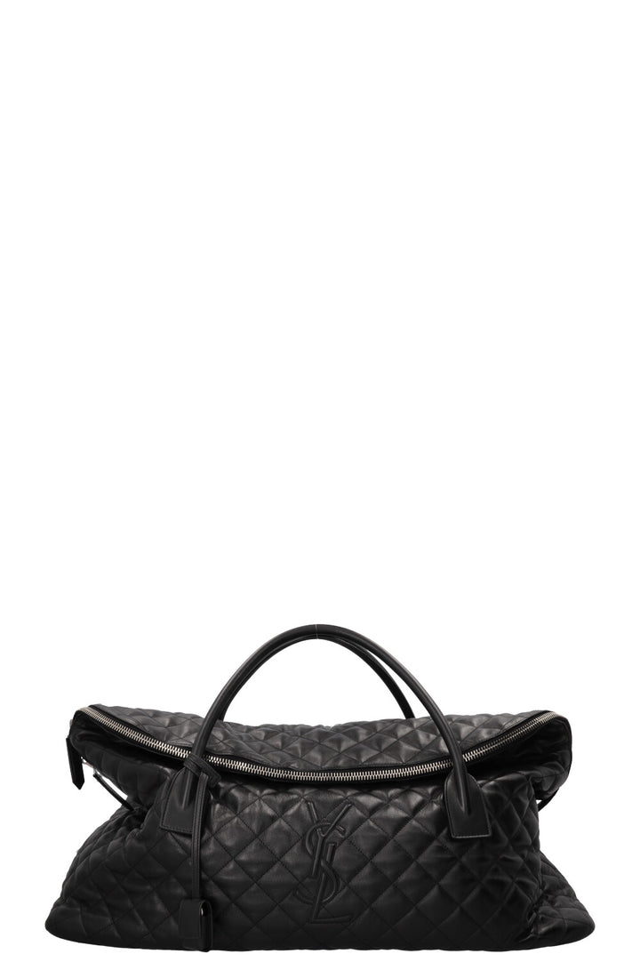 SAINT LAURENT Quilted ES Giant Travel Bag Leather Black