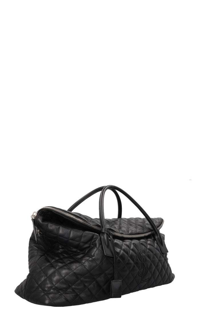SAINT LAURENT Quilted ES Giant Travel Bag Leather Black