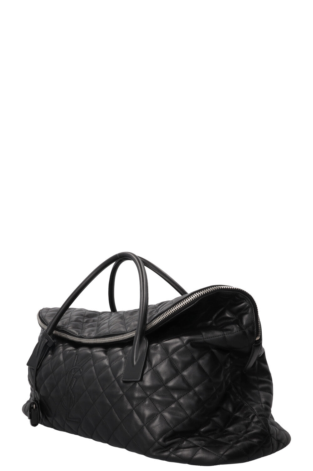 SAINT LAURENT Quilted ES Giant Travel Bag Leather Black