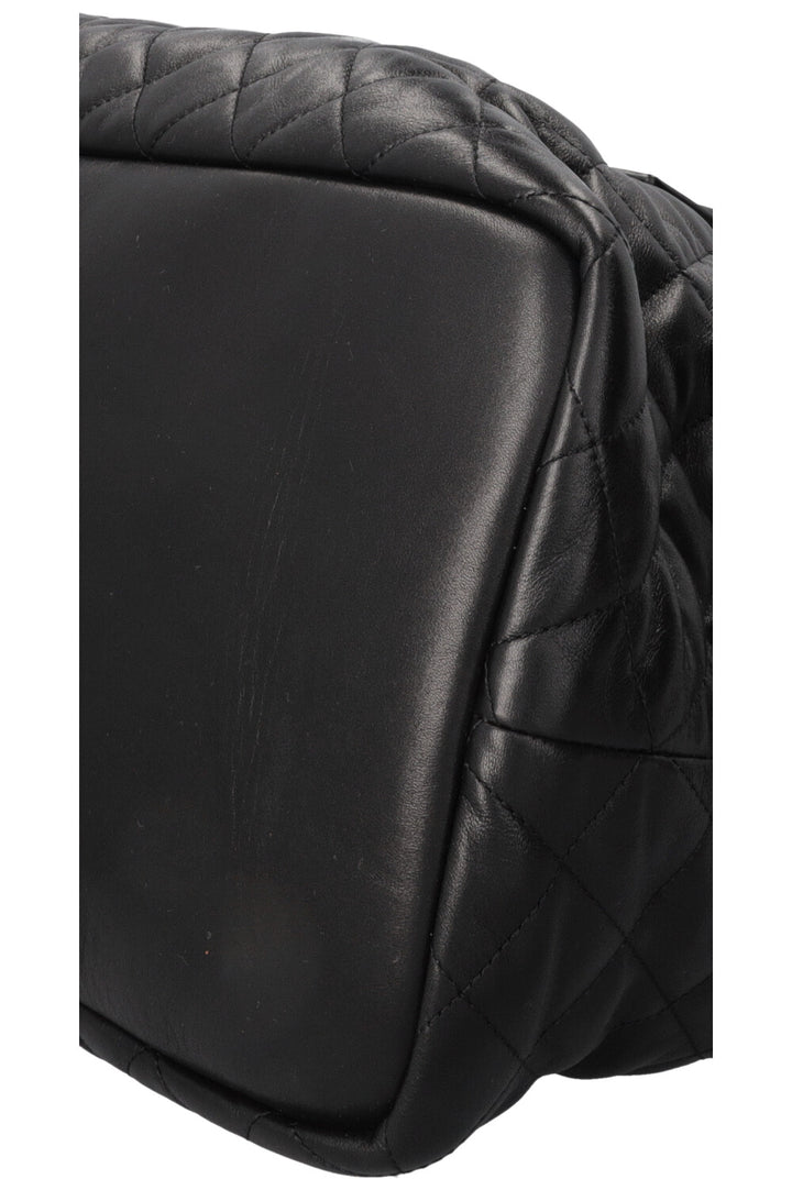 SAINT LAURENT Quilted ES Giant Travel Bag Leather Black