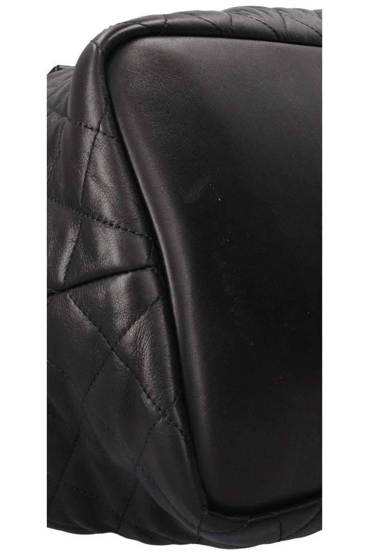 SAINT LAURENT Quilted ES Giant Travel Bag Leather Black