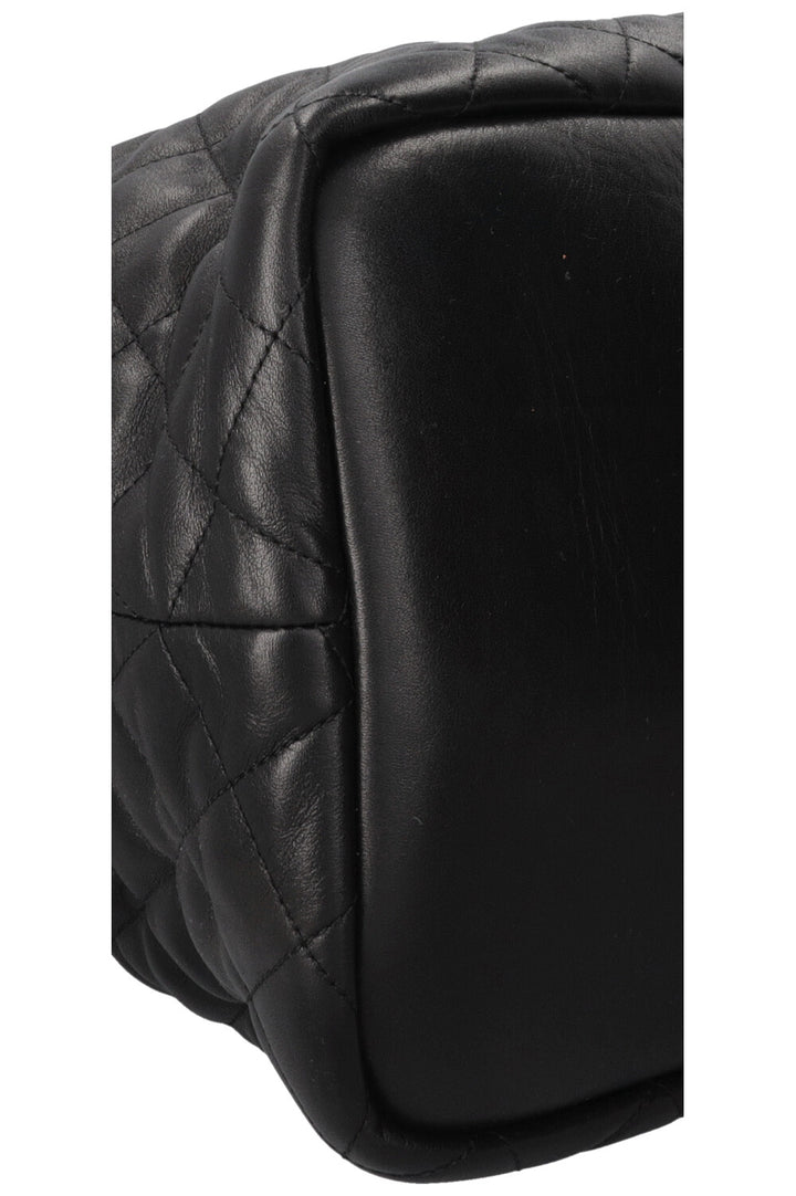 SAINT LAURENT Quilted ES Giant Travel Bag Leather Black
