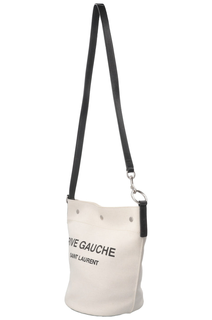 SAINT LAURENT Rive Gauche Bucket Toile Ivoire
