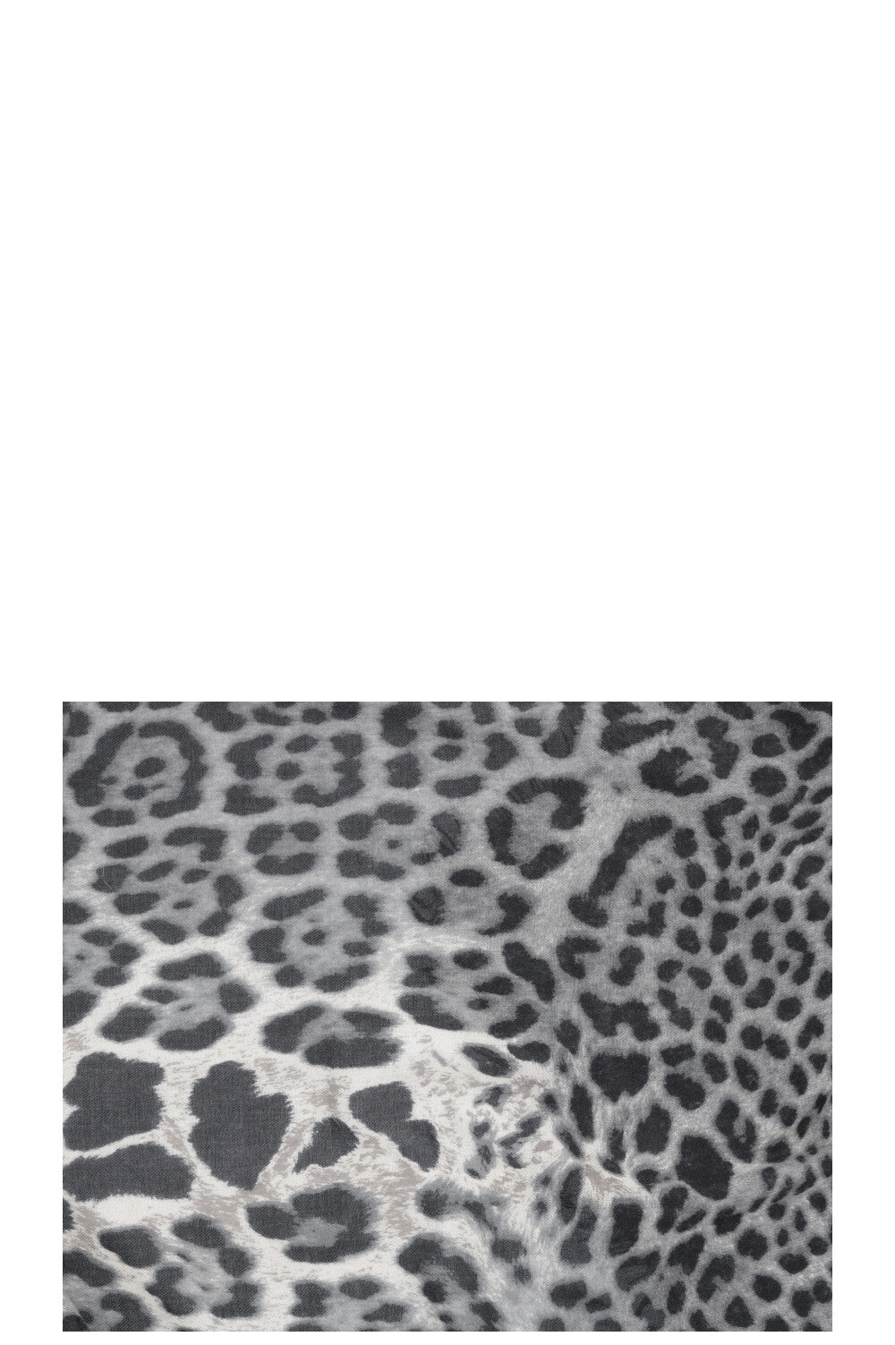 SAINT LAURENT Rive Gauche Cheetah Print Scarf Wool Grey