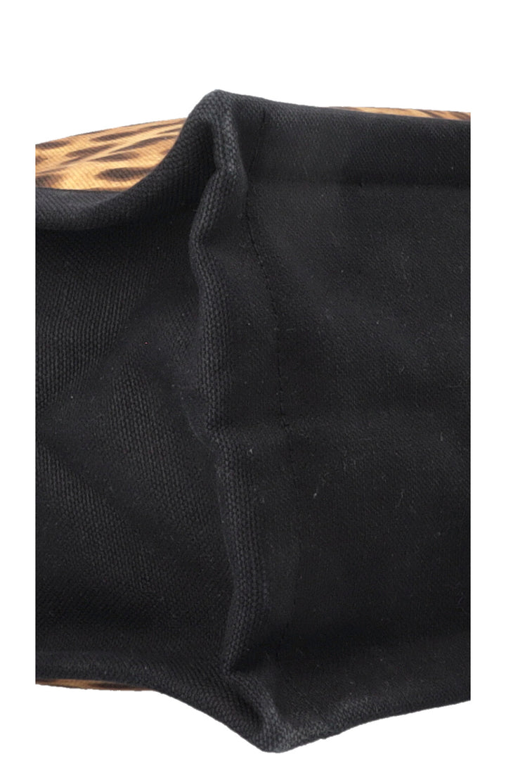 SAINT LAURENT Rive Gauche Tote Bag Canvas Cheetah