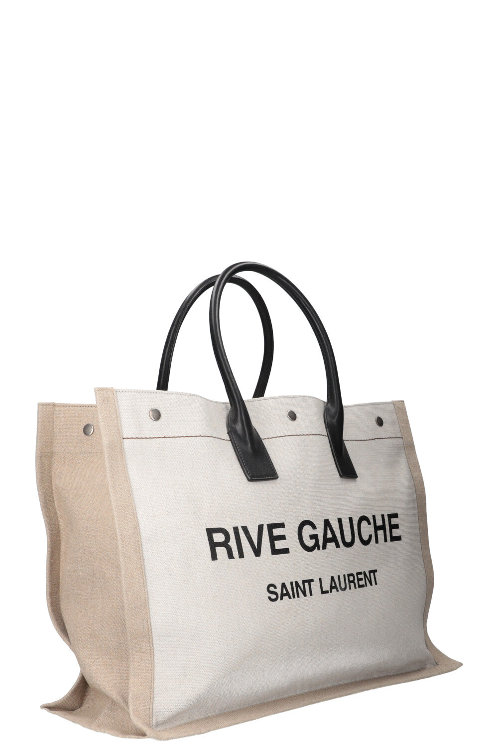 SAINT LAURENT Rive Gauche Tote Canvas Beige