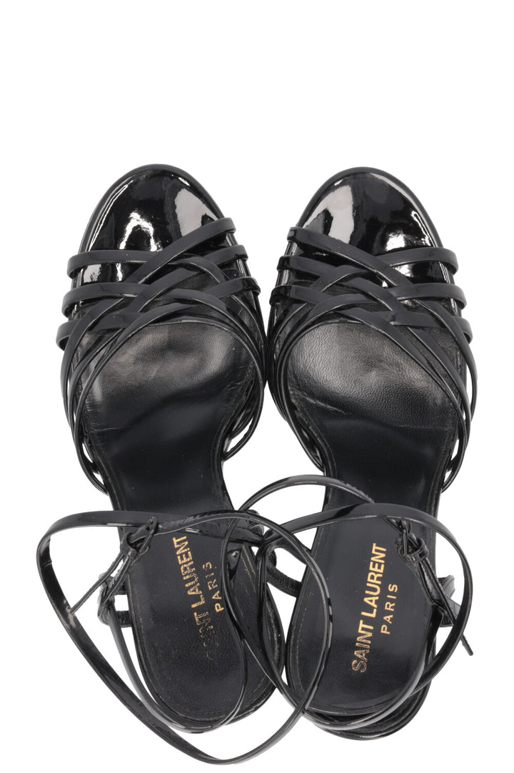 SAINT LAURENT Sandal Heels Patent Black