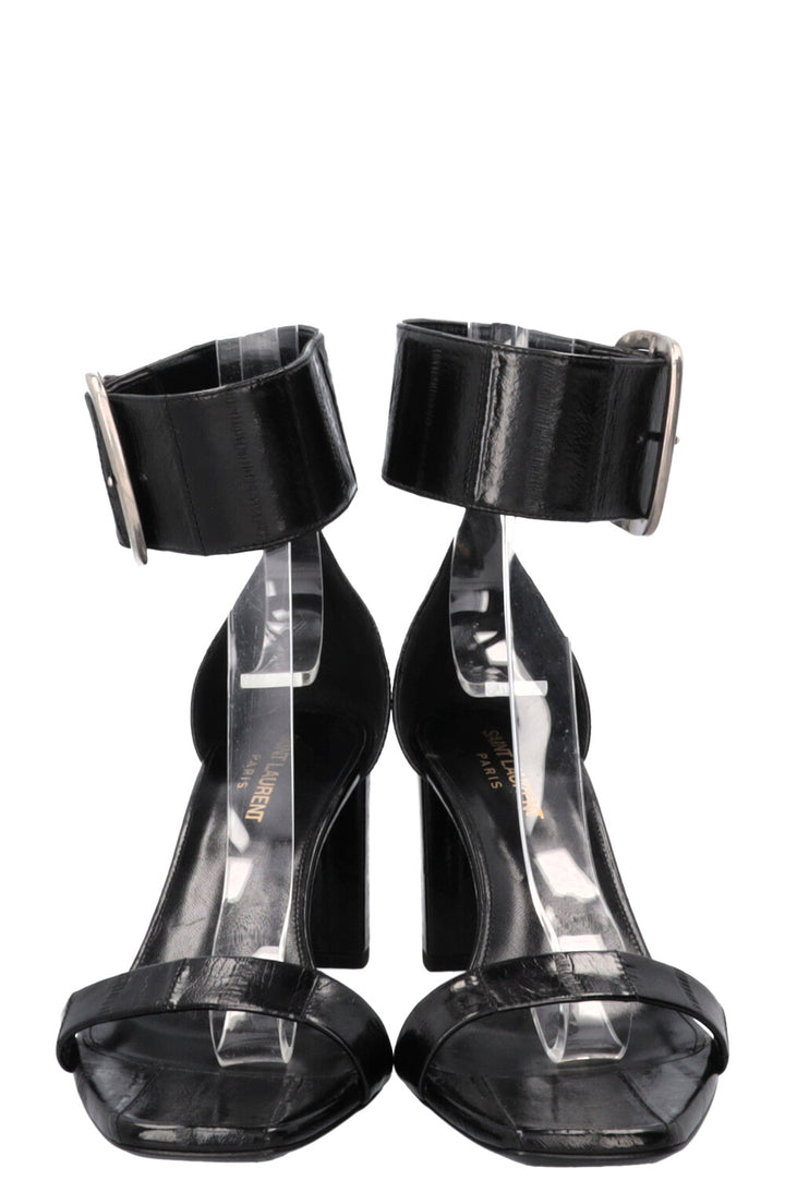 SAINT LAURENT Sandals Patent Black