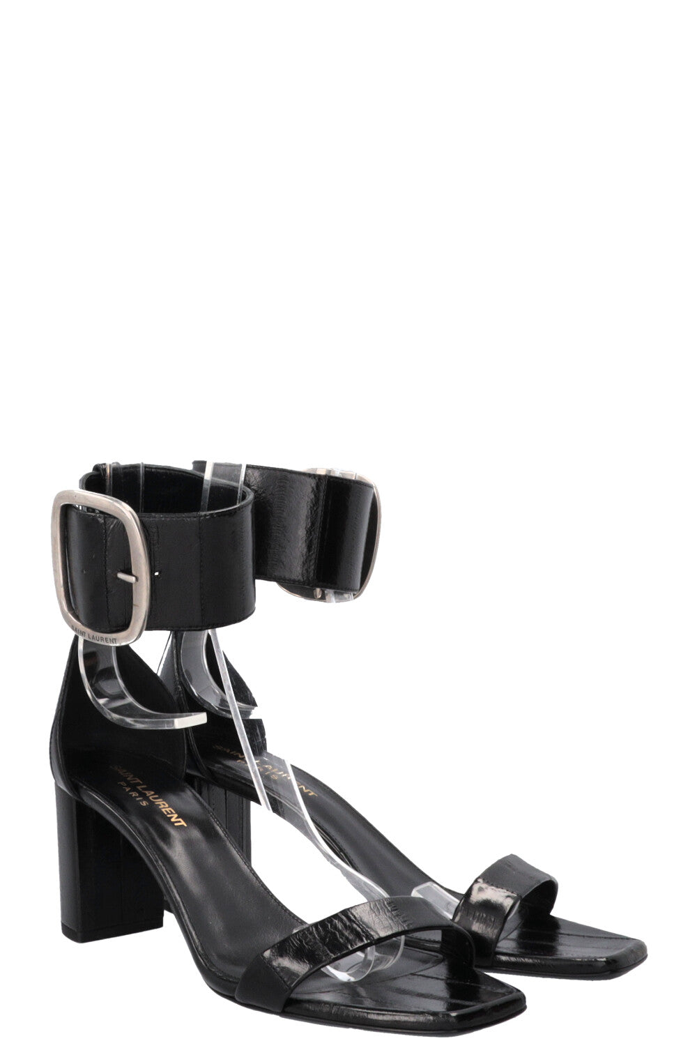 SAINT LAURENT Sandals Patent Black