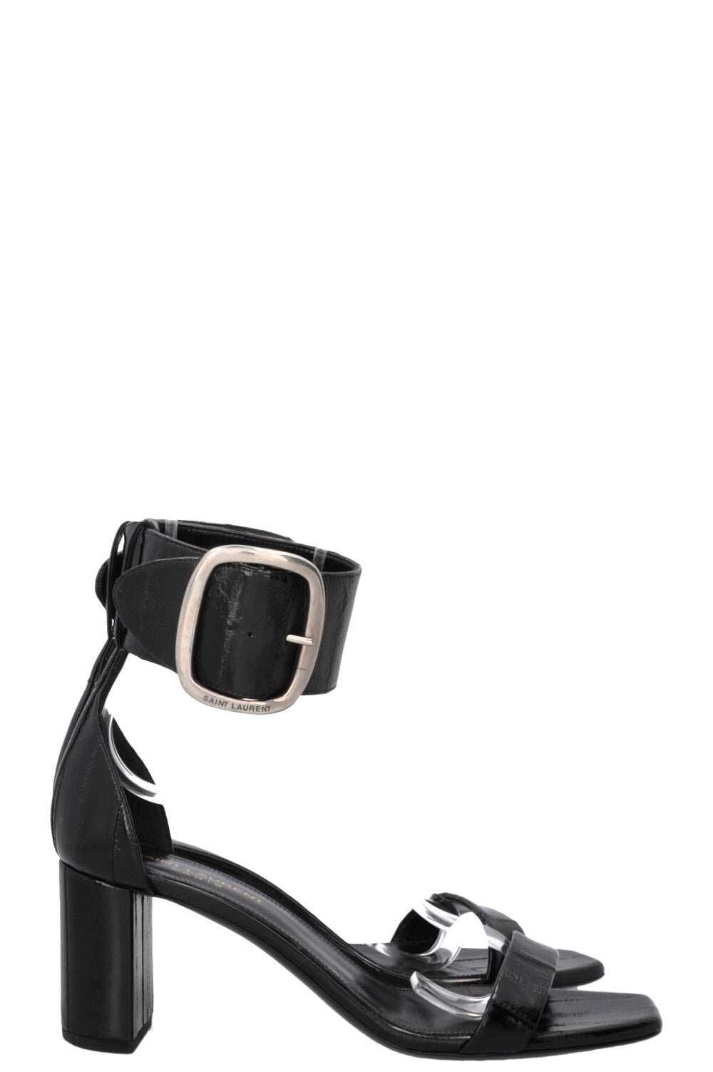SAINT LAURENT Sandals Patent Black