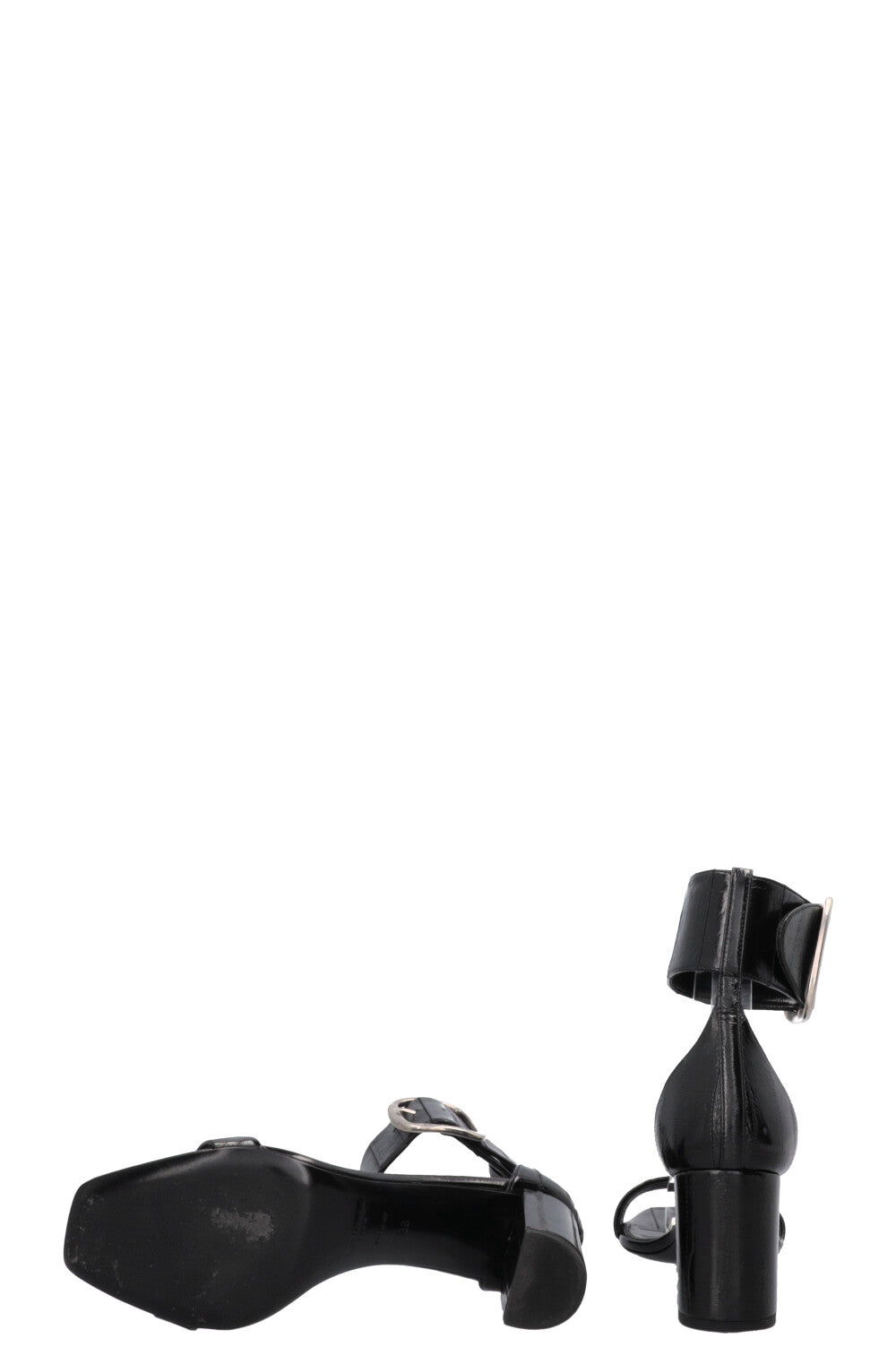 SAINT LAURENT Sandals Patent Black