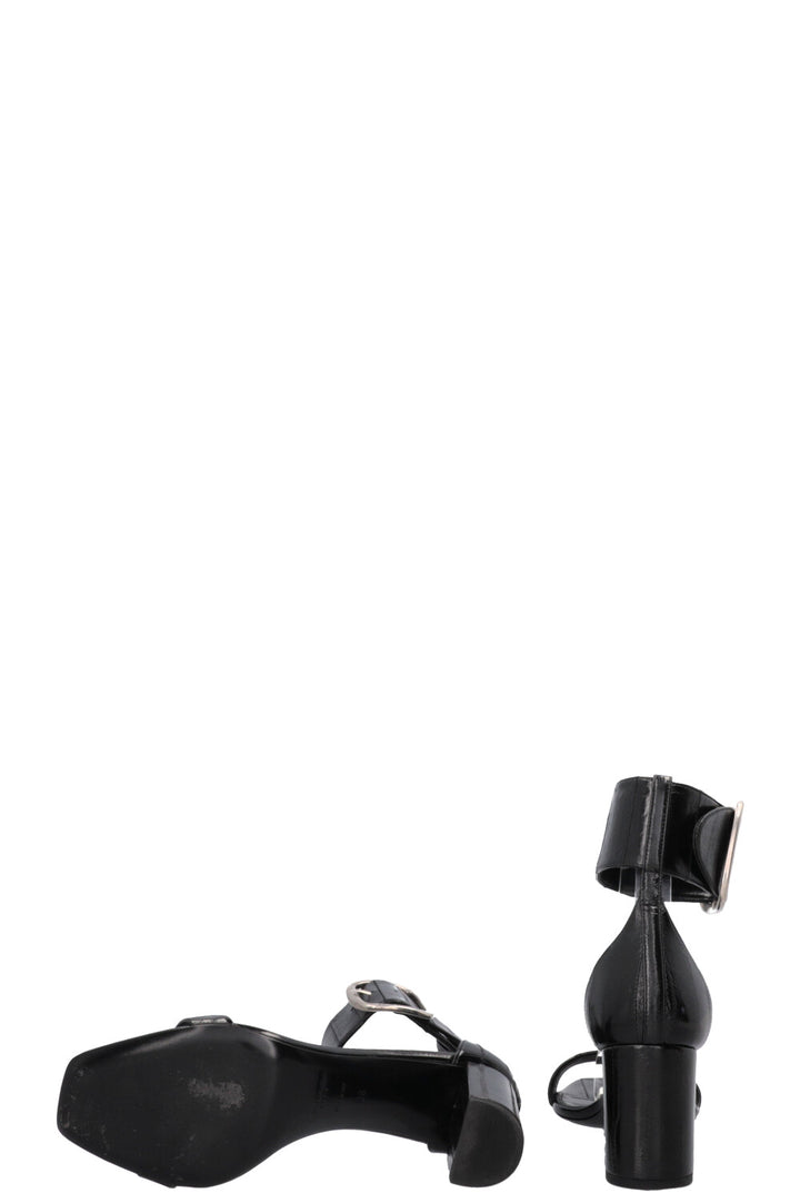 SAINT LAURENT Sandals Patent Black