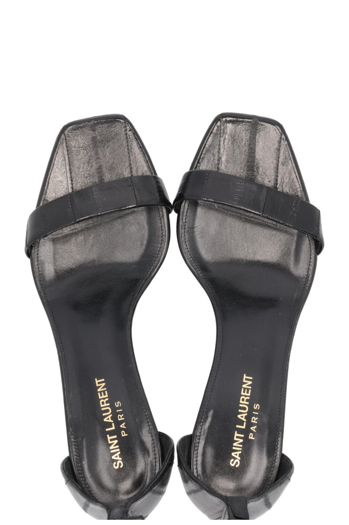 SAINT LAURENT Sandals Patent Black