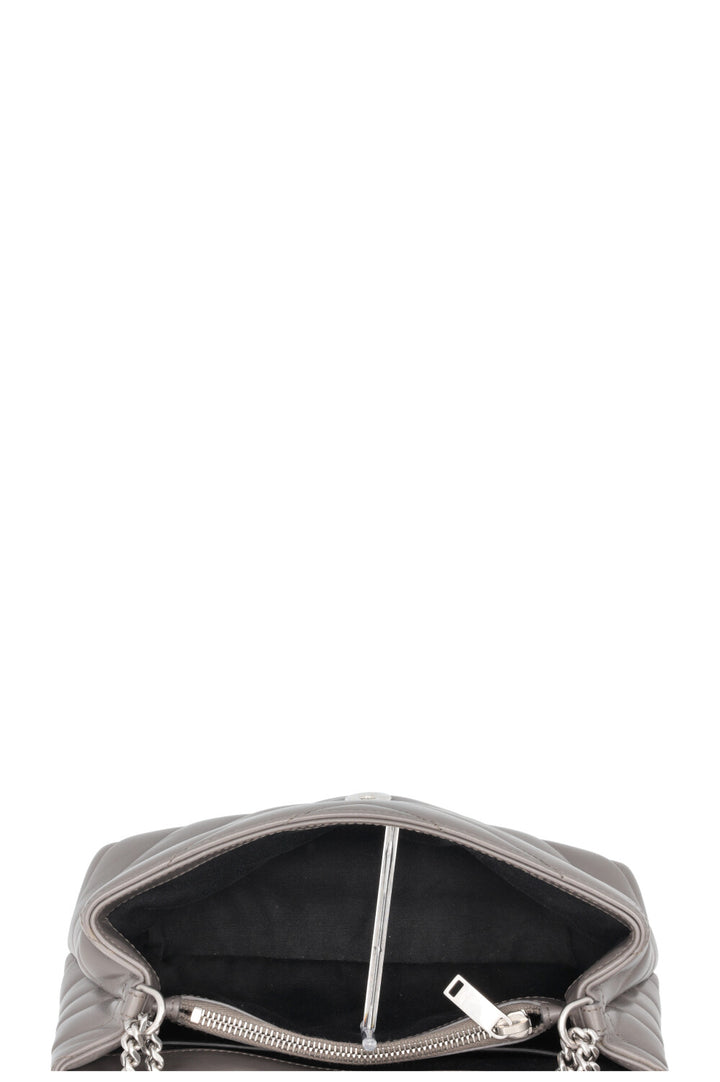 SAINT LAURENT Small Loulou Bag in Grey Leather