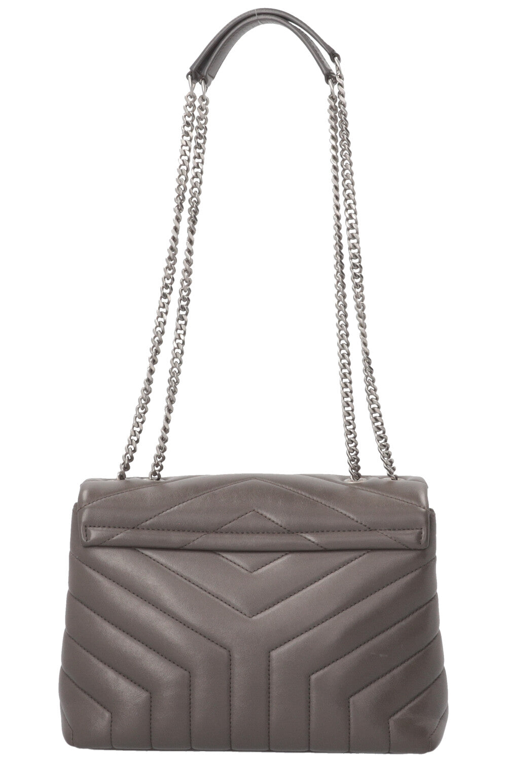 SAINT LAURENT Small Loulou Bag in Grey Leather