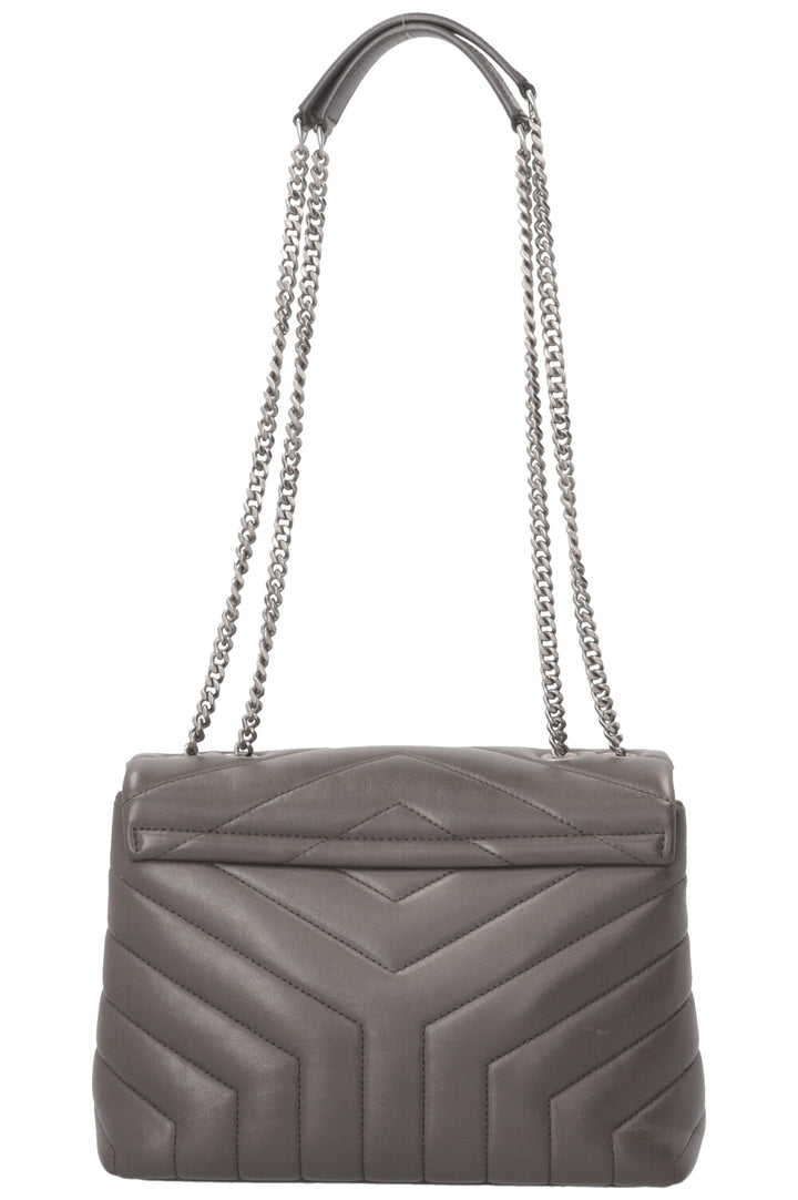 SAINT LAURENT Small Loulou Bag in Grey Leather